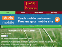 Tablet Screenshot of foxhillkennels.com